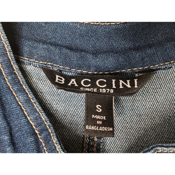 New Baccini Denim Jacket Blue Size Small Classic Button Front Casual Jean - Picture 12 of 14